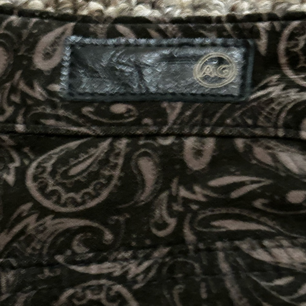 🏵AG Anthropologie Paisley Print Black Velvet The High Rise Stevie Ankle Jean 29 - Picture 4 of 5